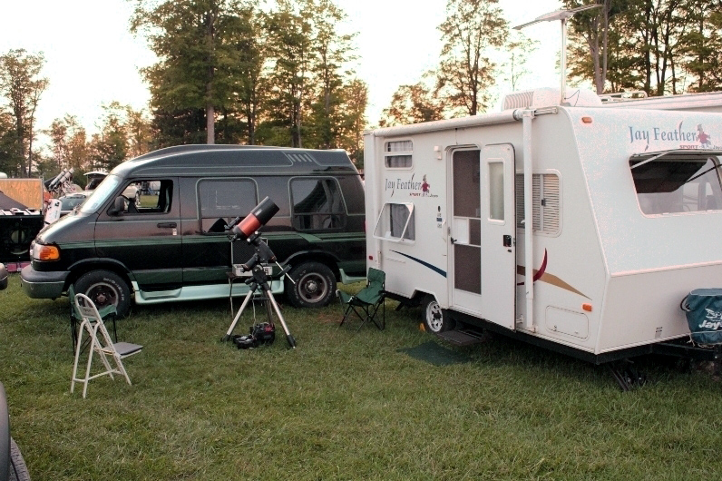 Campsite at Cherry Springs with CGEM mount and C6 telescope; 8-28-11