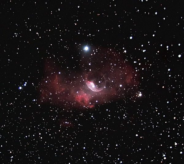 NGC7635 Bubble neb; mag 11; size 15'; 47-min (61x40 7x50sec); LX200 10 @f/2.4; ISO 1600; IDAS; 9-5-10; Coyle