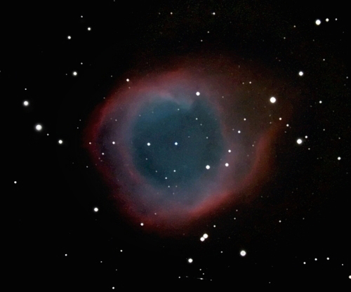 Helix neb (NGC7293); mag 6.3; size 16'; exp 25 min (50x30sec); LX200 10 @f/2.4; ISO 1600; Coyle 11-24-06