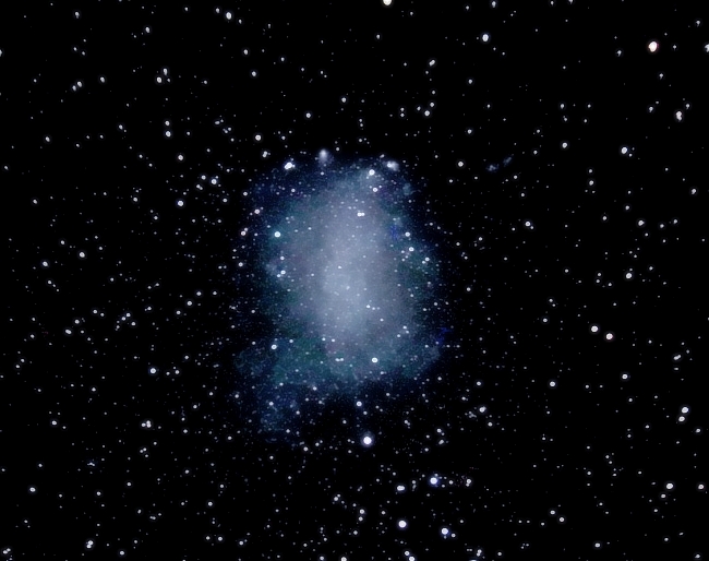 NGC6822 (Barnard's galaxy) mag 9.4; size 12.3'; exp 19 min (25x45sec); ISO1600; LX200 10 @f/2.4; 9-19-09; Cherry Springs
