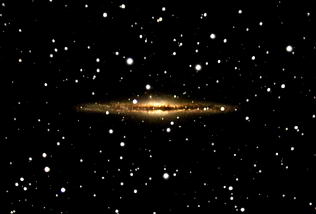 NGC 891; mag 10; size 14x2'; 27 min (55x30sec); LX200 10 @f/2.4; ISO 1600; 9-17-07; Cherry Springs