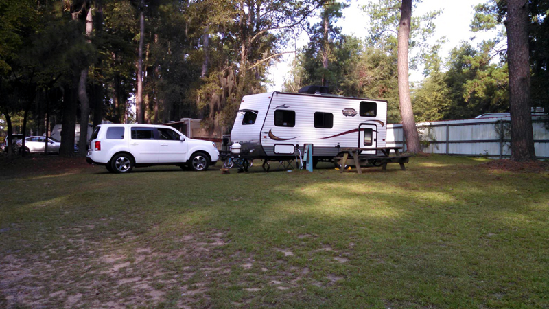 Our camper rig at Santee Lakes Campground - observing site for the eclipse